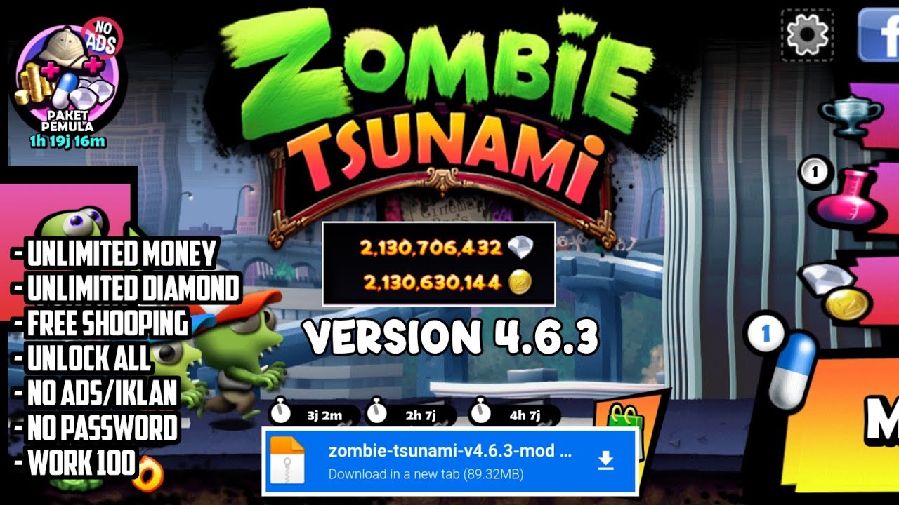 NEW UPDATE!! Zombie Tsunami Mod Apk v4.6.3 Unlimited money YouTube