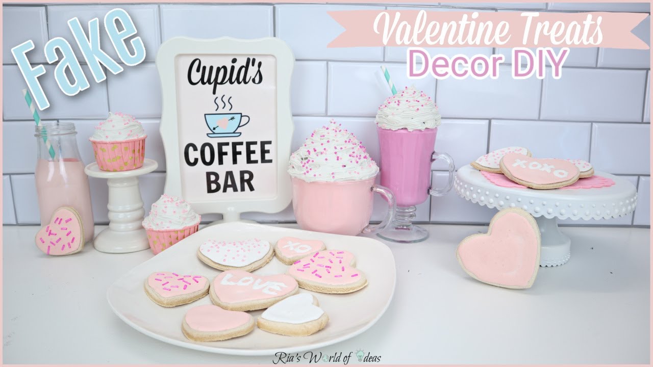 DOLLAR TREE FAKE VALENTINE TREATS DECOR DIY // HOW TO MAKE FAKE FOOD DECOR FOR VALENTINE'S DAY