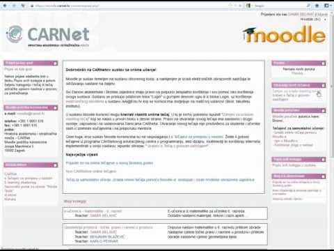 Kako do e-učionice uz moodle i carnet