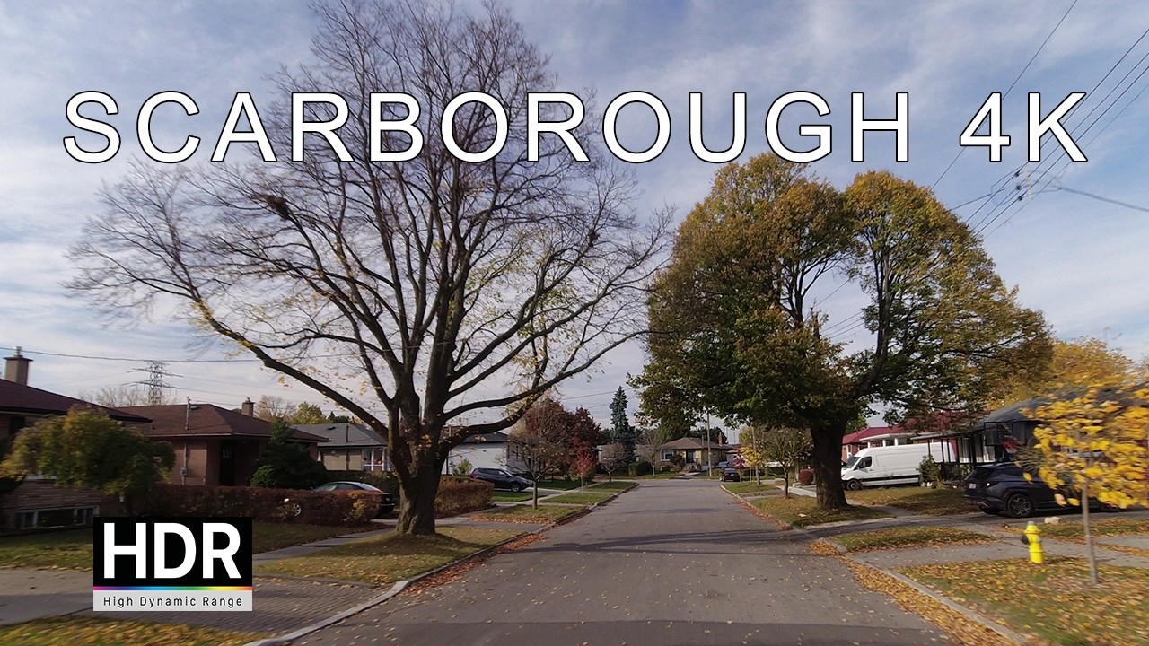 Driving MEDINA CRESCENT (Start to End) Fall Season, Scarborough, Canada | HDR ASMR DRIVING TOUR 4K
