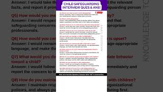 Full Child Safeguarding Interview Questions and Answers News