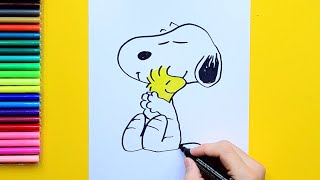 How to draw Snoopy & Woodstock [Peanuts Characters]