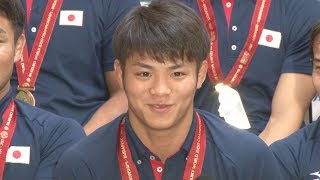 阿部「重圧受け止めた」 世界柔道、日本勢が帰国