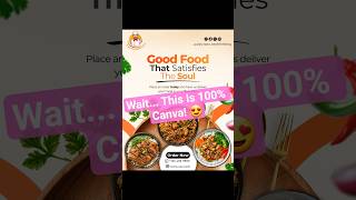 Food Delivery Poster Design in Canva 🔥 | Canva Tutorial ✨🎨 #shorts