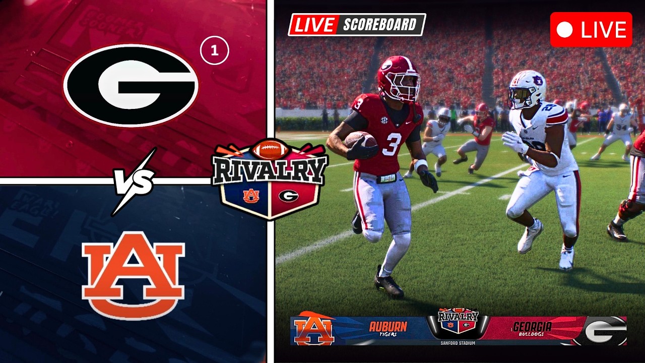 🔴 LIVE 🏈 Georgia Bulldogs vs Auburn Tigers / NCAAF Week 7 / College Football 27 Sim + Scoreboard!
