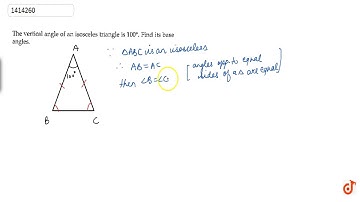 The vertical angle of    an isosceles triangle is  ltmath gt  ltmrow gt  ltmsup gt  ltmrow gt