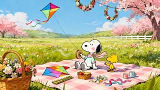 🪁 Spring Kite Flying Picnic with Snoopy ☀️ Cozy Lofi Hip Hop for Relax
