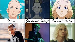 Tokyo Revengers Live Action vs Anime Characters Comparison