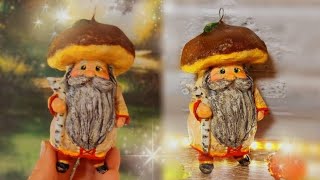 ВАТНАЯ ИГРУШКА ГРИБ СТАРИЧОК своими руками. MUSHROOM  CRAFT. DIY.