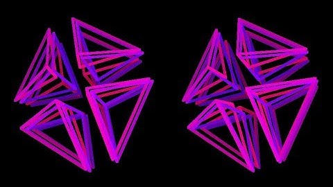 Cells-16-3d. Rotation in four-dimensional space. 4D. Fourth dimension. Hyperspace.