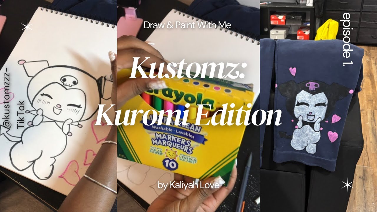 Customize Sweatpants with Me! ft. Kuromi | Paint with me | Draw with me | Kustomz Series- Episode 1