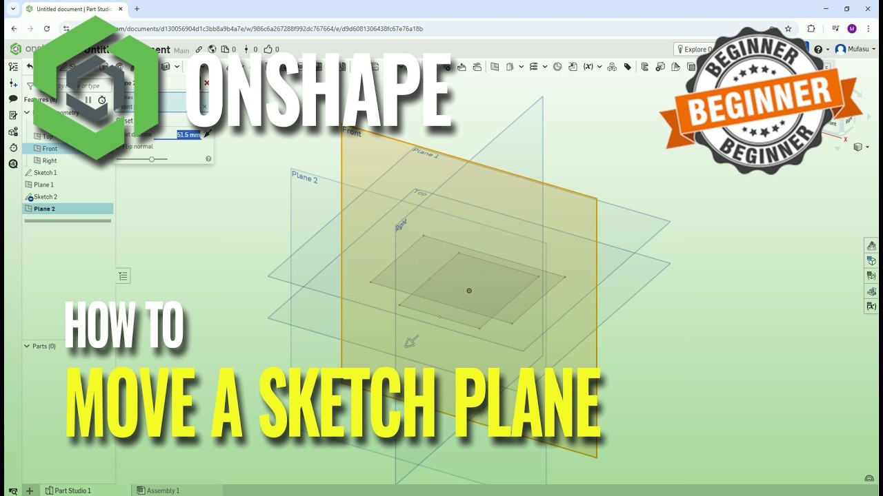 Onshape How To Move A Sketch Plane - YouTube