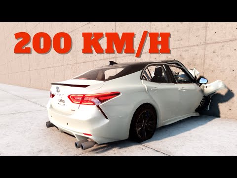 Toyota Camry Xv70 3.5 Vs Wall 200 KmH Realistic Crash Test