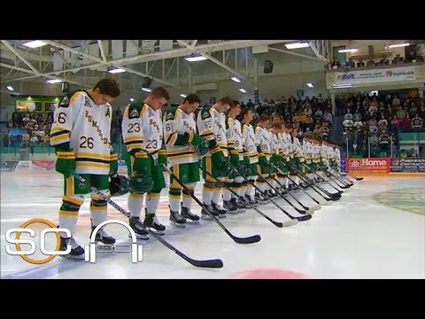 วีดีโอ: ผู้รอดชีวิตจากรถบัส Humboldt Broncos พบกับสุนัขบริการตัวใหม่ของเขา