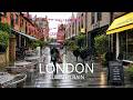 [4K] Walking in the Rain Chelsea London | Luxury Streets Relaxing ASMR Rain Tour