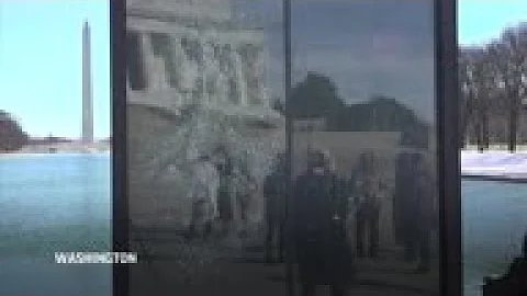 VP's historic election celebrated in glass portrait