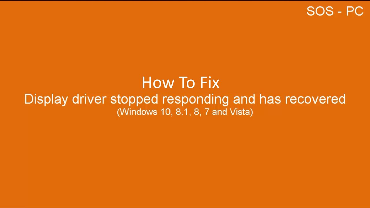 how to fix display driver has stopped working windows 7