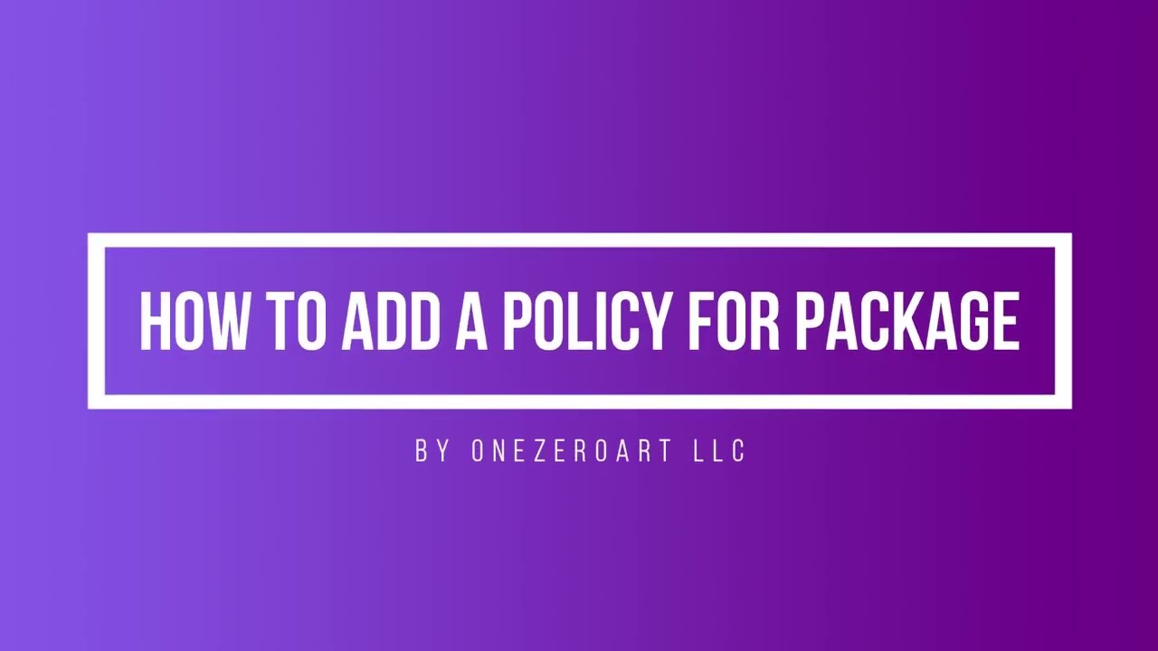 How To Add A Policy For Package In Zal Ultra ISP CRM By Onezeroart LLC