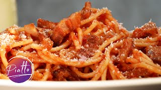 Pasta AMATRICIANA - Traditional Recipe from Amatrice