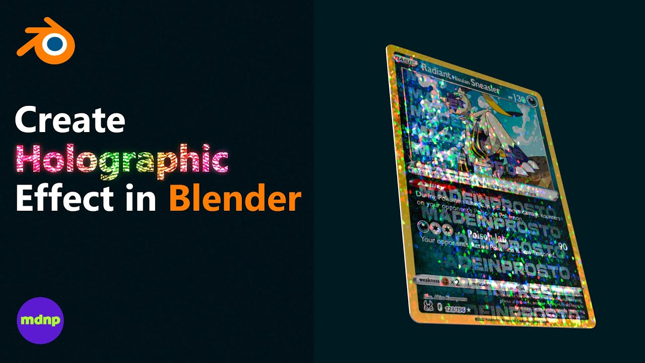 Create Holographic Pokemon Card Effect in Blender #blender # ...