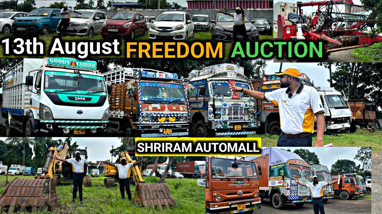Shriram Automall: 13 AUGUST FREEDOM AUCTION🇮🇳CARS,TRUCK,JCB,BUS,VAN | Starting From:₹50,000/-