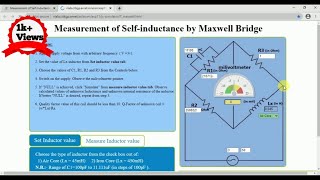 Measurement of Self-Inductance by Maxwell's Bridge Virtual Lab NPTEL