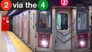 ⁴ᴷ 2 Trains Running around South Ferry Loop and via the 4 Line
