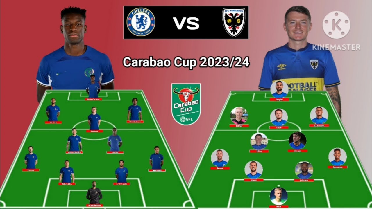 Chelsea vs AFC Wimbledon 4-2-3-1 vs 4-2-3-1 Formations Carabao Cup 2023/2024 ~ Squad Update