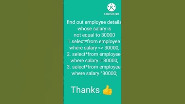 SQL Query find employee list whose salary not equal to 30000;