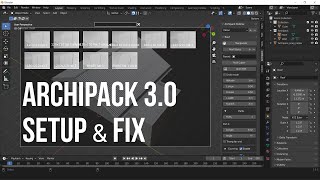 How to Setup Archipack for blender 3.0 and fix the missing windows