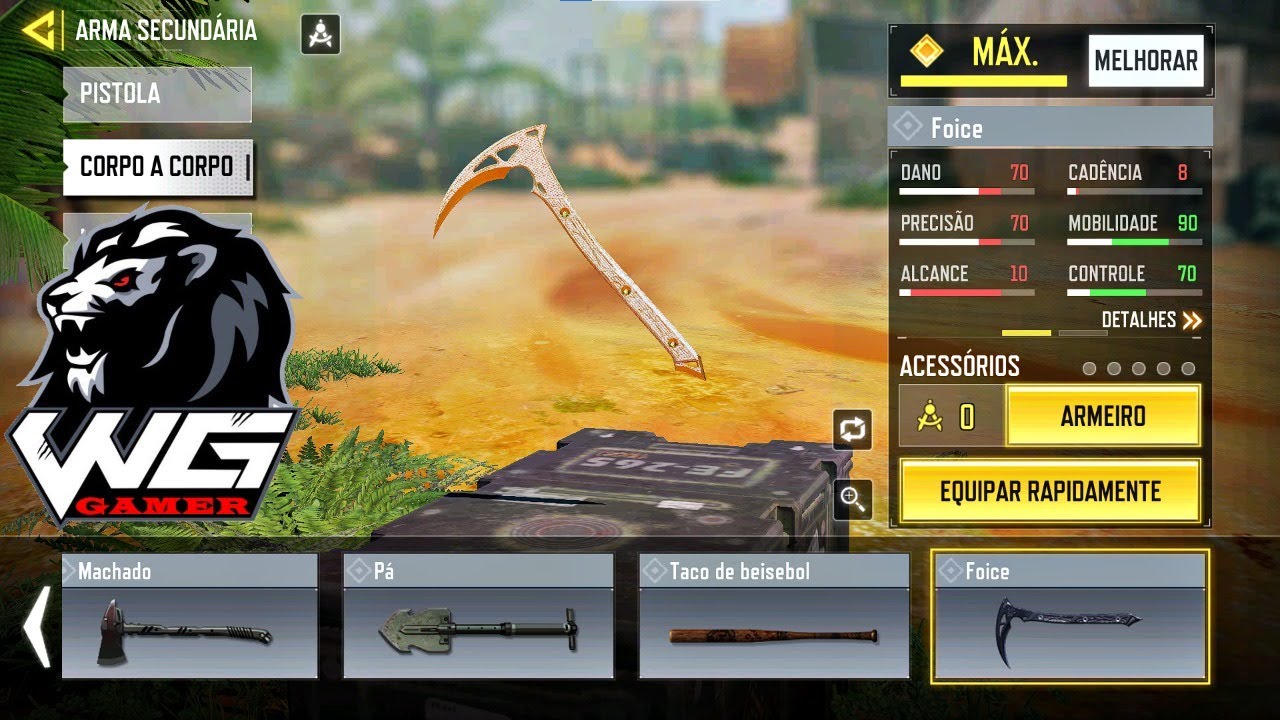 Testando a Nova Arma Corpo a Corpo a FOICE - Call Of Duty Mobile - YouTube