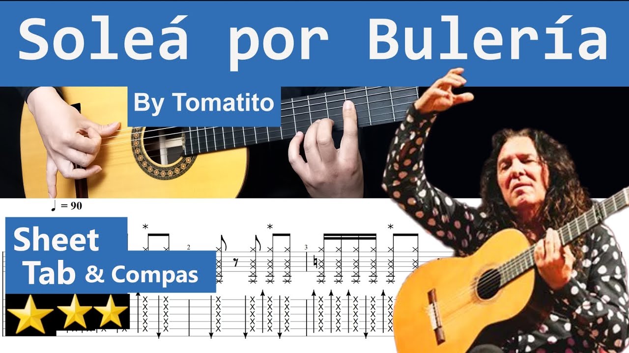Soleá por Bulería Tutorial by Tomatito with Sheet, Tab & Flamenco Compas (Original)
