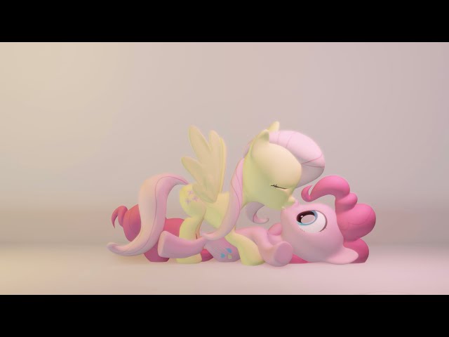 Fluttershy and Pinkie Pie Kissing class=