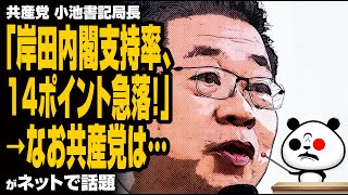 小池書記局長「岸田内閣支持率、14ポイント急落！」→なお共産党は…が話題