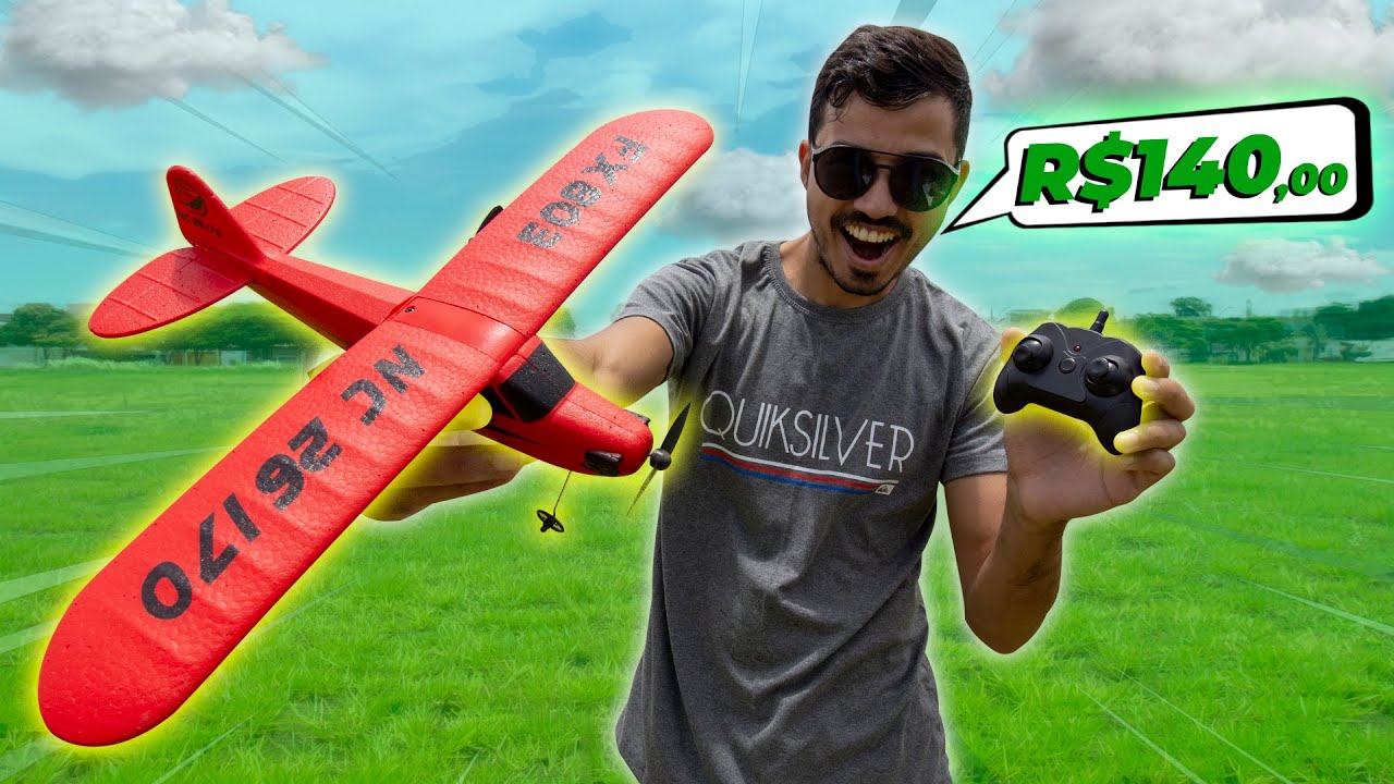 Avião Planador c/ Controle Remoto Modelo Fx 803 Vermelho Rc