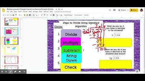 Review Lesson 2-Google Interactive Decimal Division Activity - Google Slides