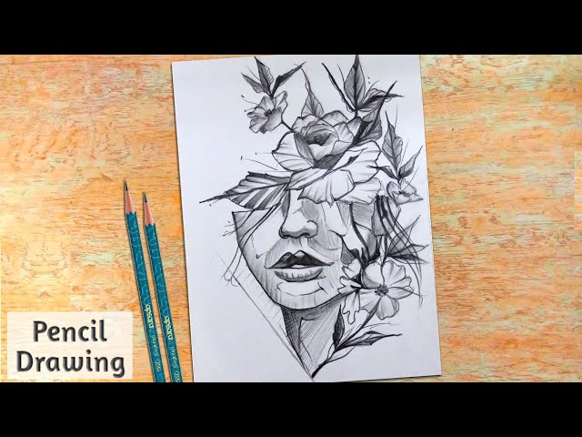 my Art pencil drawing Images • 🌈🇷 𝗮𝗶𝗻𝗯𝗼𝘄 🇬 𝗶𝗿𝗹...💫🌟  (@__i_like_colorful_thoughts__) on ShareChat