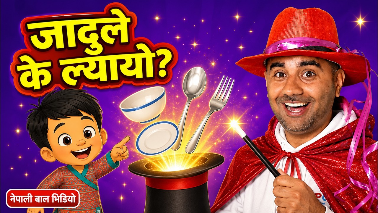 जादुले ल्यायो थाल, चम्चा र काँटा! 🪄 | Nepali Utensils for Kids | नेपाली बाल भिडियो