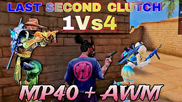 "LAST SECOND 1v4 CLUTCH! 😱 MP40 + AWM BEAST MODE! 🔥 CS RANK 1V4 COMEBACK" #FREEFIRE