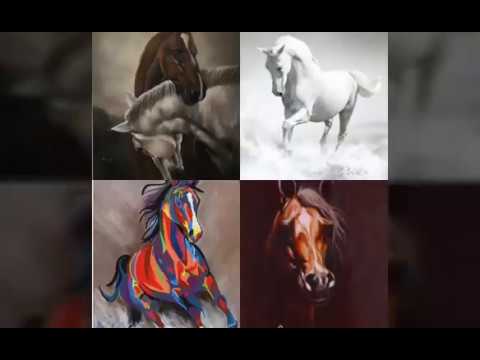 رسومات عاااالميه.. احصنه.فرس.خيل.طريقه رسم الحصان برصاص او الالوان 