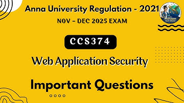 CCS374 Web Application Security important questions in tamil||Anna University regulation 2021.