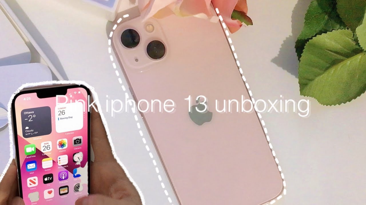 Pink iPhone 13 aesthetic unboxing 🌸 | *cute & aesthetic* - YouTube