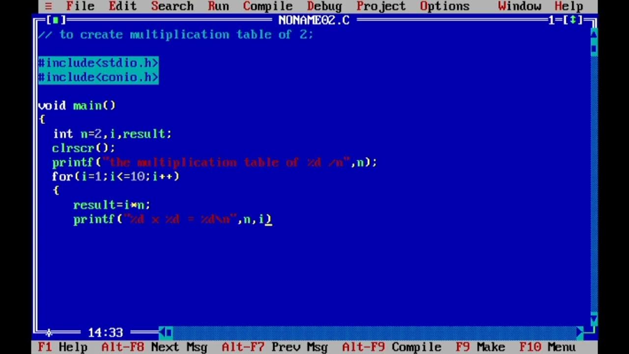 create multiplication table using for loop in c#multiplication#coding# ...