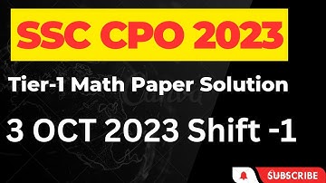 SSC CPO 2023 TIER-1 MATHS  SOLUTION | 3 OCT. 2023 SHIFT-1 MATHS SOLUTION BY FREAK EDUCATION |SET-1