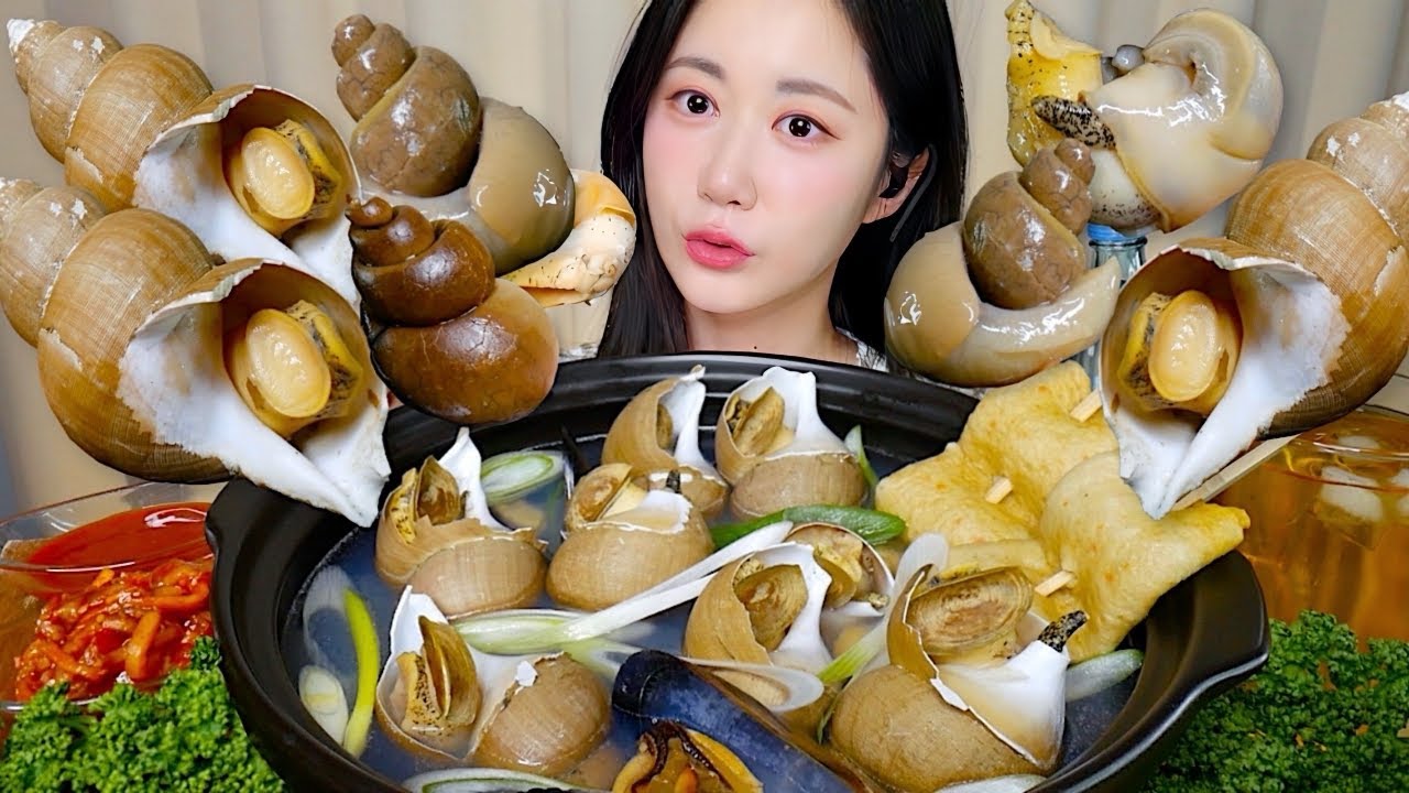 백골뱅이탕에 소주한잔🐚쫄깃쫄깃 오동통통 통골뱅이탕 먹방✨ Sea Snail Soup つぶ貝スープ | Mukbang ASMR