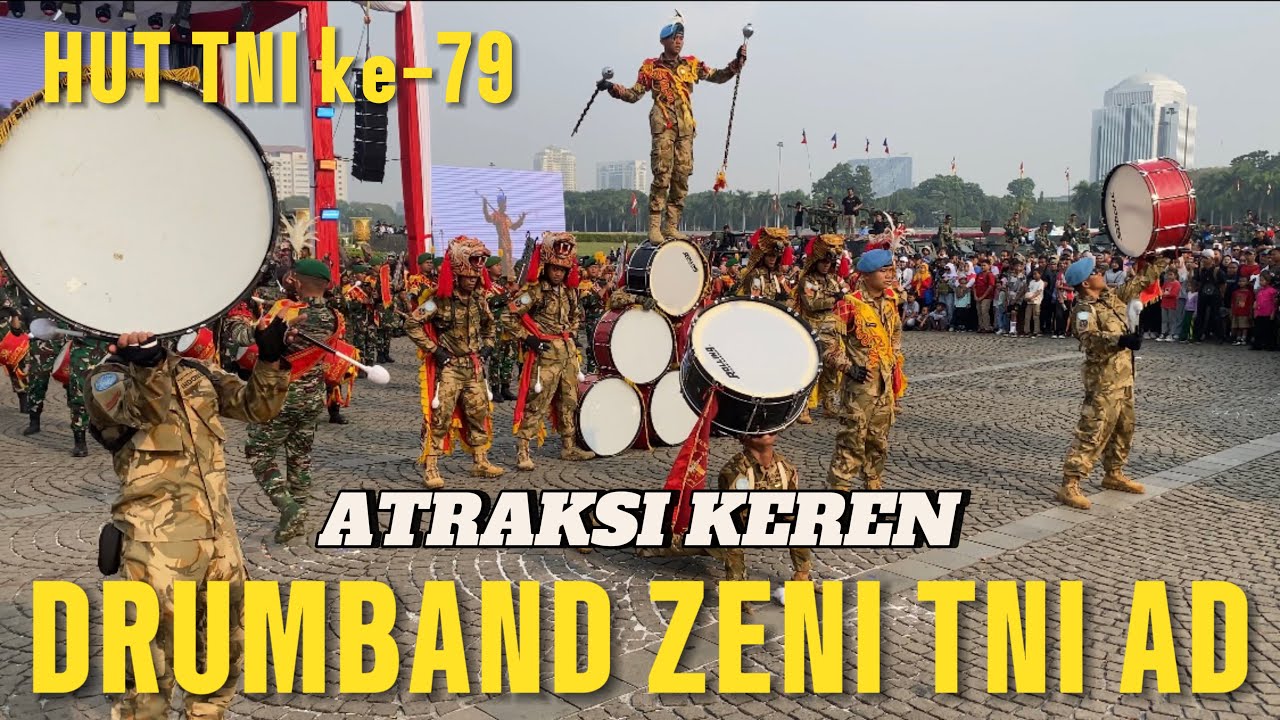 Keren, Mantap, Memukau, Drumband Zeni TNI AD, HUT TNI ke-79 #monas #tniad #drumband