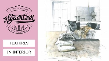 ✏️TEXTURES IN INTERIOR SKETCHING: quick sketch