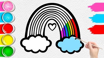 How to Draw a Rainbow and Clouds– | Easy Drawing | Step-by-Step