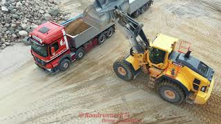 Volvo Wheel loaders working hard in gravel pit in denmark Volvo L220H Volvo L180H