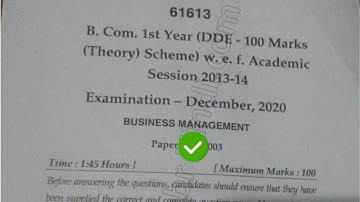 2020 Mdu BCom DDE 1st Year Business Management Question Paper